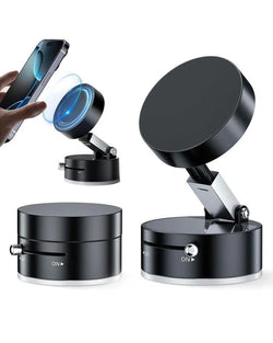 Universal Magnetic Car Phone Mount with 360° Rotation & Enhanced Suction Cup