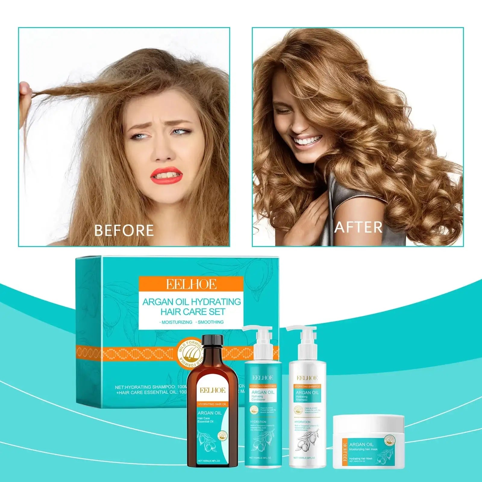 Eelhoe - Argan Oil Hydrating Hair Care Set (Original) - Lees Store