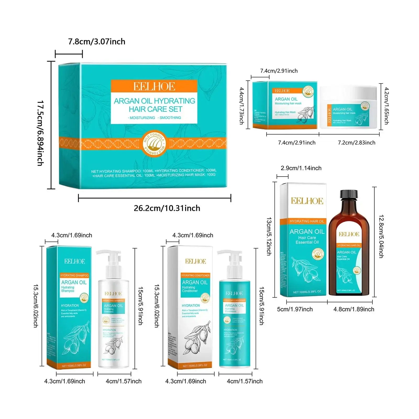 Eelhoe - Argan Oil Hydrating Hair Care Set (Original) - Lees Store
