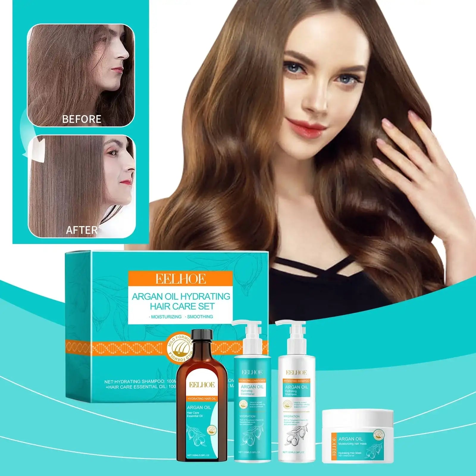 Eelhoe - Argan Oil Hydrating Hair Care Set (Original) - Lees Store