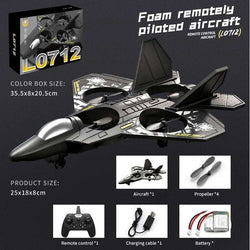 Remote Control Aeroplan, 2.4GHz RC Fighter Plane, LED Lights, USB Charging, RTF for Beginners - Lees Store