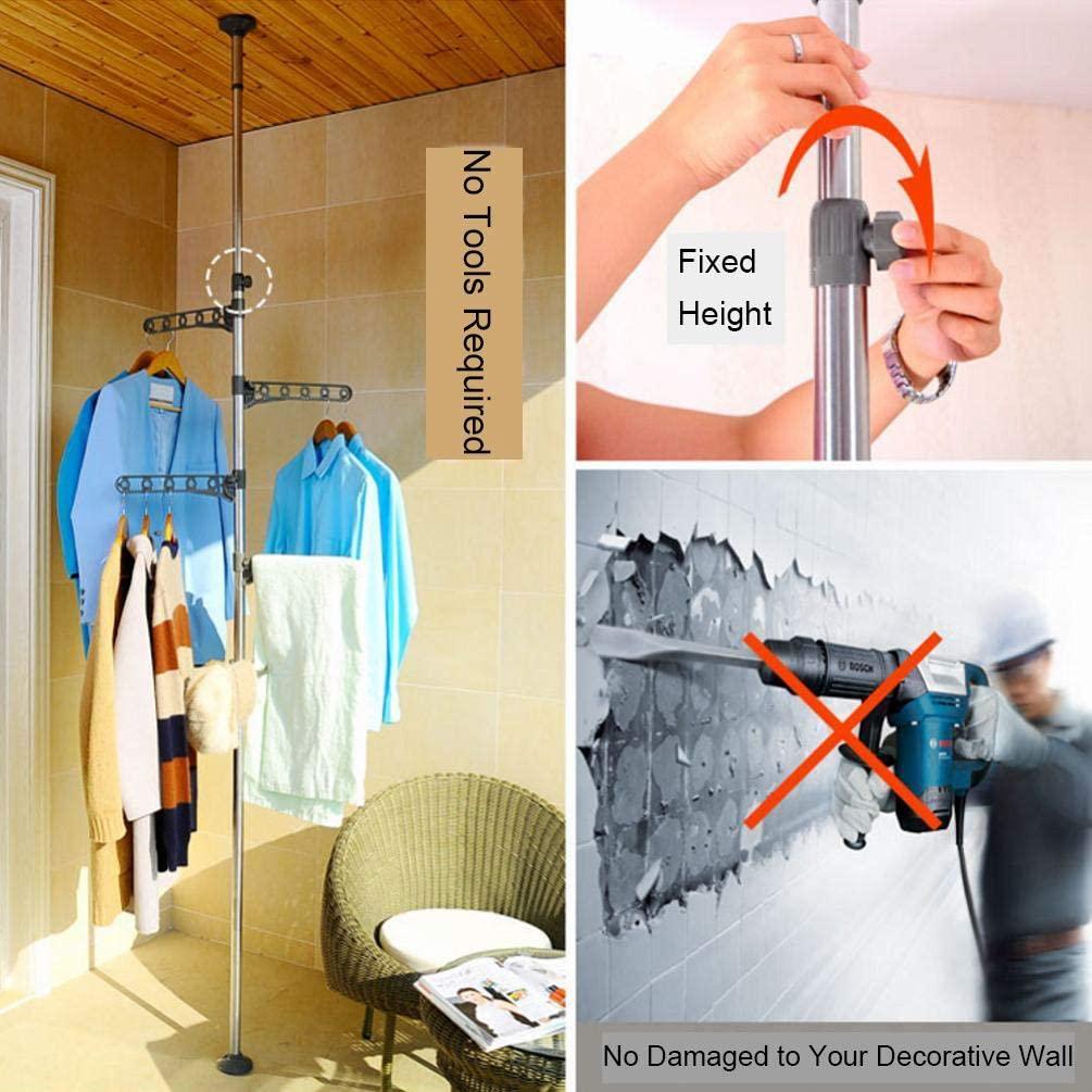 3-Tier Adjustable Vertical Laundry Pole & Garment Rack