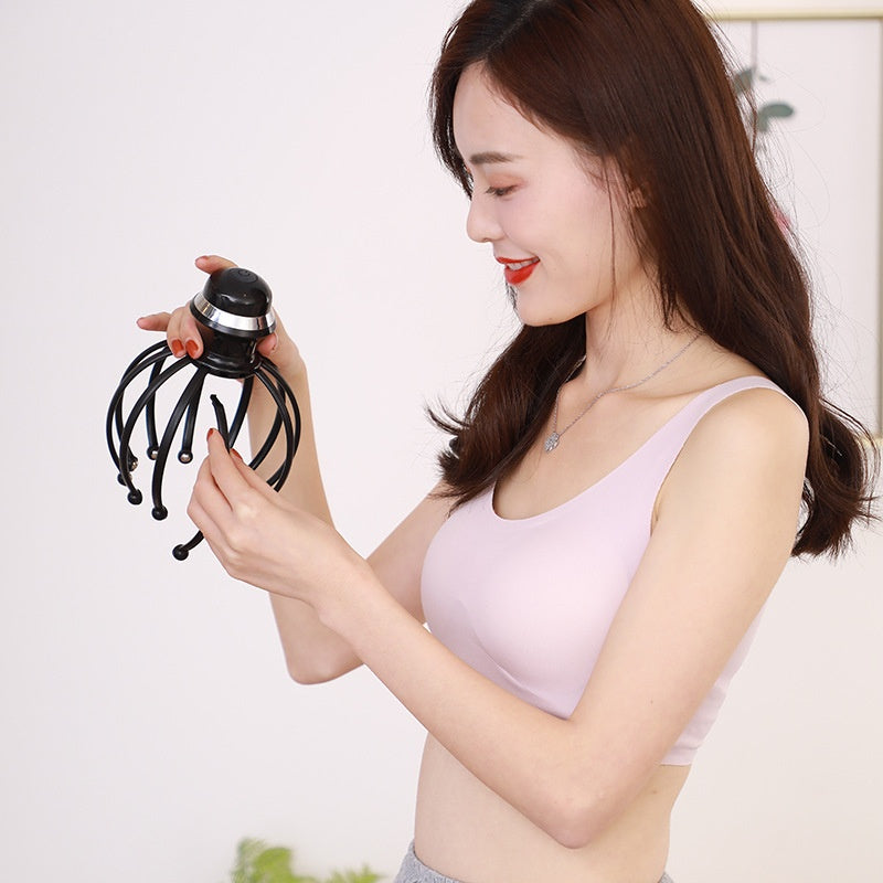 Vibration Head Massager Scalp Relaxation 12 Claw Electric Head Massager Octopus Point Massager - Lees Store