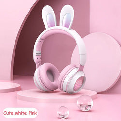 Rabbit Ear Headphones Wireless Luminous Extendable Wheat Headphones - Lees Store