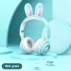 Rabbit Ear Headphones Wireless Luminous Extendable Wheat Headphones - Lees Store