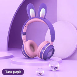 Rabbit Ear Headphones Wireless Luminous Extendable Wheat Headphones - Lees Store